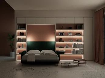 Il letto a scomparsa Minerva 03 di Clei è la soluzione ideale per ottimizzare gli spazi abitativi.