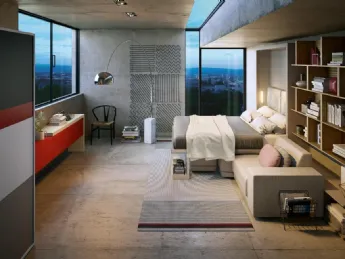 Il letto a scomparsa Oslo 03 di Clei combina design elegante e funzionalità pratica per ottimizzare 