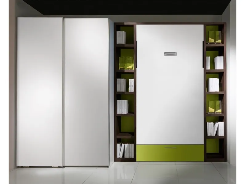 Letto a scomparsa in laccato opaco Rapido di DRS