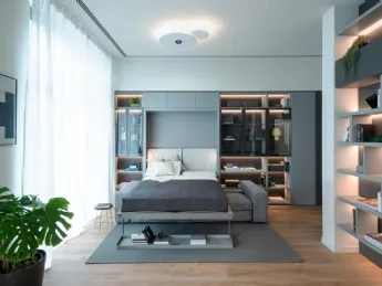 Letto a scomparsa Tango 01 di Clei: design salvaspazio, eleganza senza compromessi.