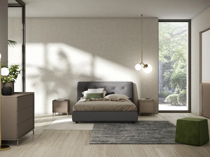 Letto Adagio in tessuto imbottito di Colombini Casa