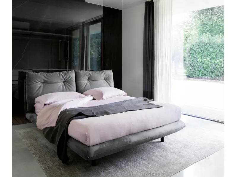 Letto Again in ecopelle nabuk di Noctis