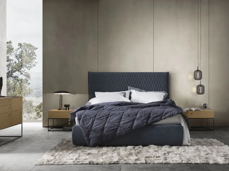 Letto in tessuto imbottito Allen 2 di Alf Da Frè