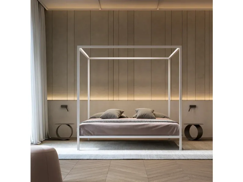 Letto Aluminium Bed Baldacchino Sommier di MDF Italia