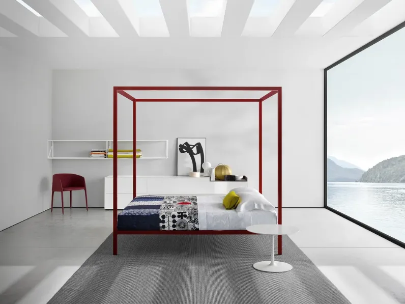 Letto Aluminium Bed Baldacchino Sommier di MDF Italia