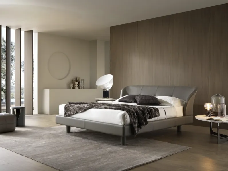 Letto matrimoniale in pelle Andria di Albani