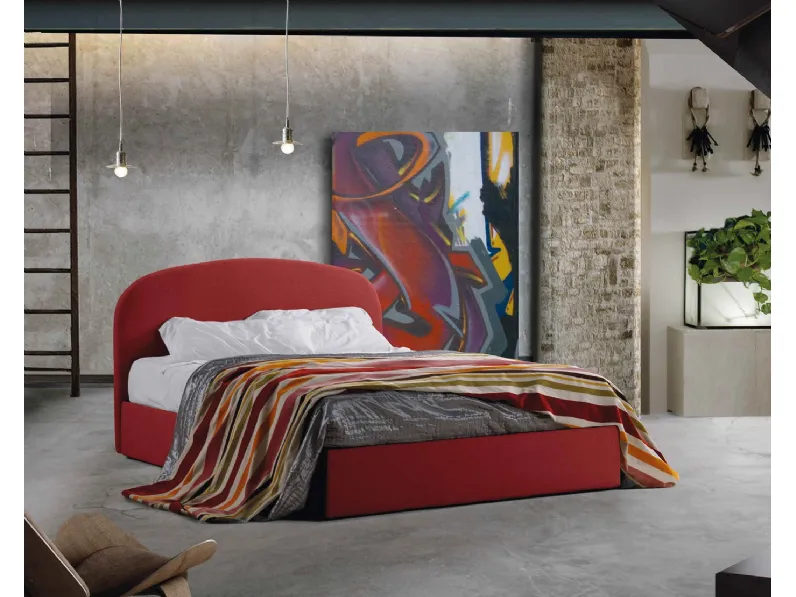 Letto in tessuto con testiera Andromeda di Lettissimi