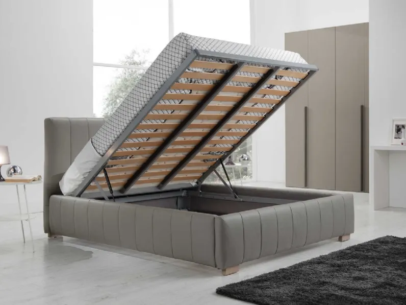 Letto in pelle con box contenitore Anna di Tancredi salotti