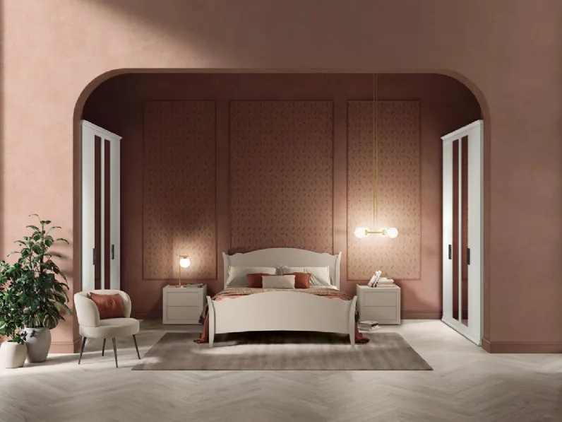 Letto con testiera sagomata Arcadia Rainbow di Colombini Casa