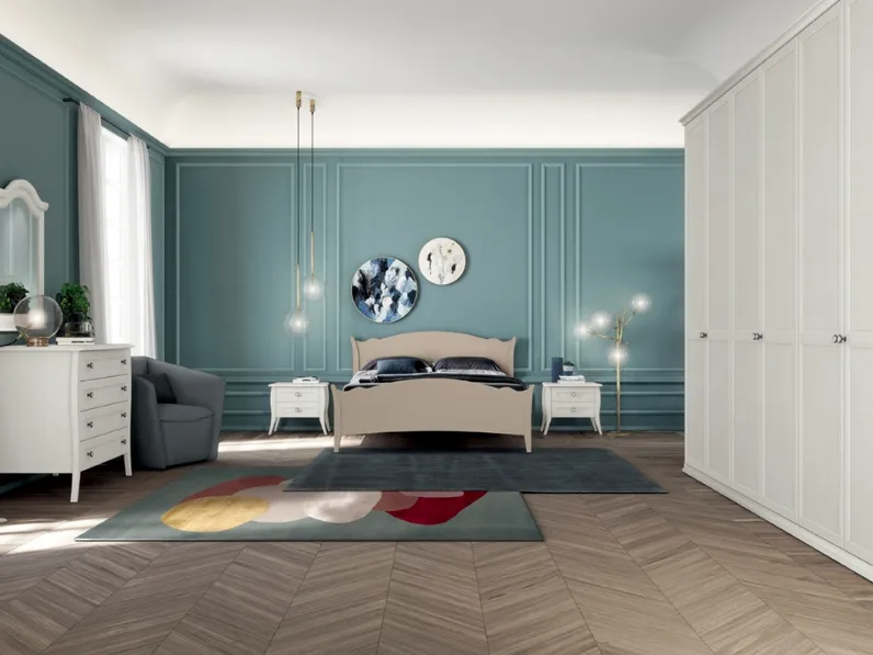 Letto con testiera sagomata Arcadia Rainbow di Colombini Casa