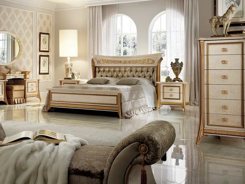 Letto Melodia con testiera in tessuto di Arredoclassic