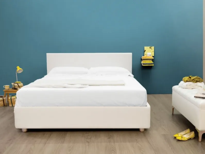 Letto matrimoniale in tessuto con box contenitore Ononide di Art Salotti