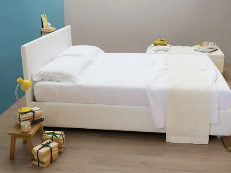 Letto matrimoniale in tessuto con box contenitore Ononide di Art Salotti