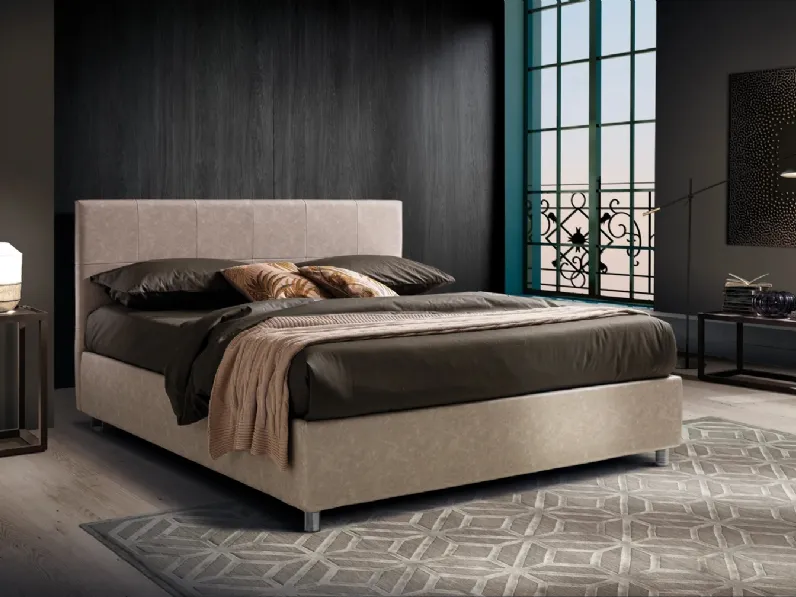 Letto in ecopelle con testiera Elba di Artigianaletti