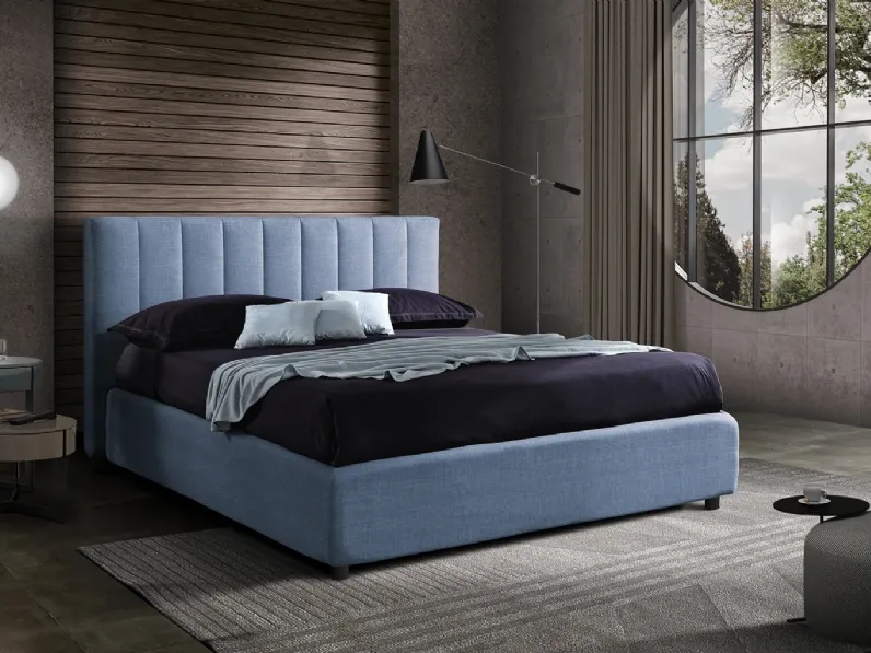 Letto con testiera imbottita Navajo di Artigianaletti