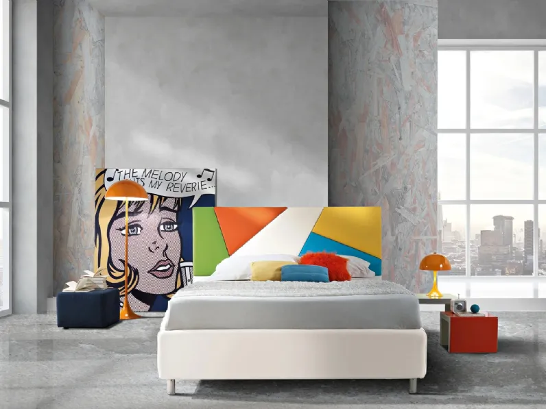 Letto con testiera Tetris di Artigianaletti