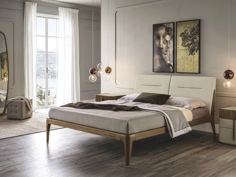 Letto Atlas con testiera imbottita di Fasolin