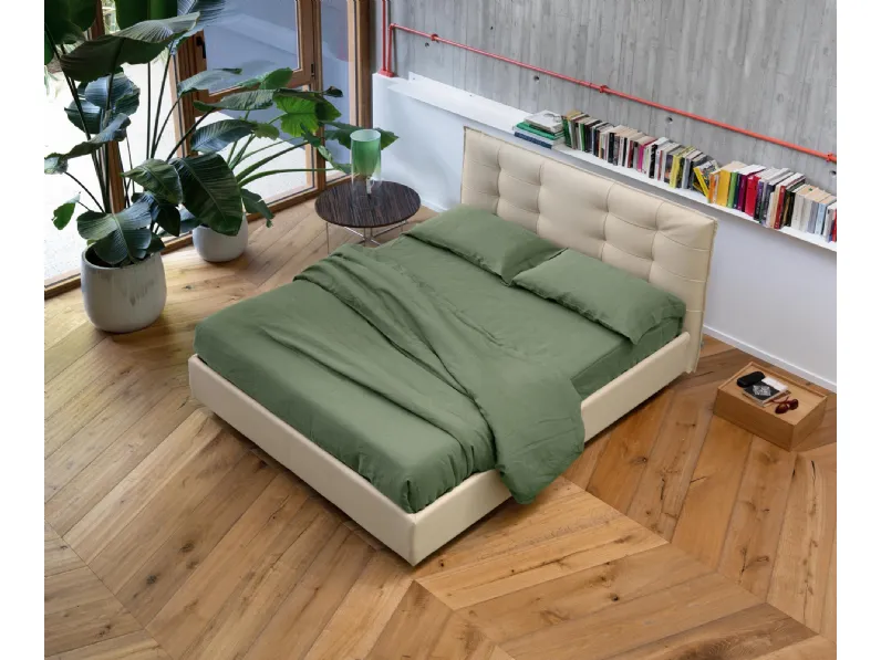 Letto moderno con testiera trapuntata Bob Capitonné di Noctis