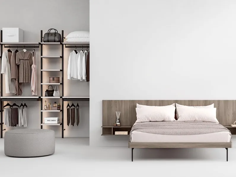 Letto Boiserie Rovere Cenere di Cinquepuntozero