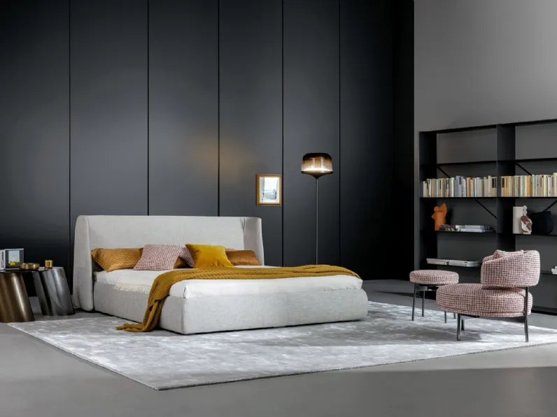 Letto con testiera e box contenitore Basket di Bonaldo