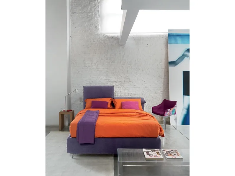 Letto con testiera regolabile e box contenitore Jenny di Bontempi Letti Design