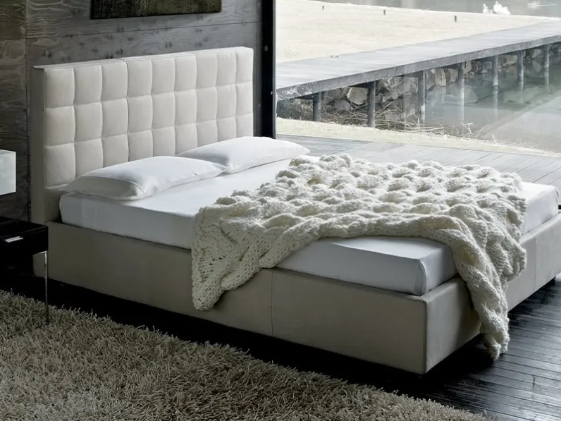 Letto matrimoniale imbottito Box di Zanotta