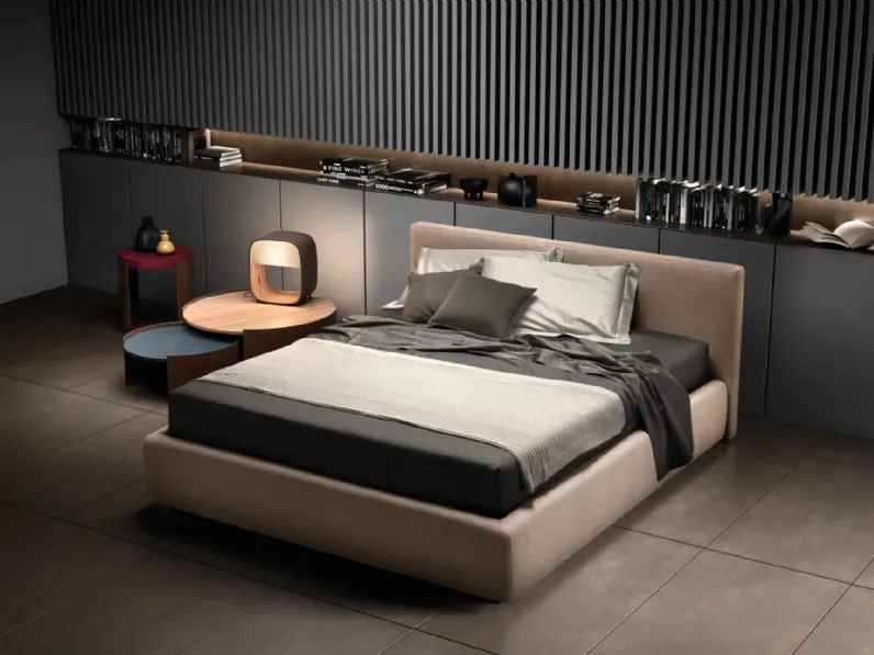 Letto in tessuto sfoderabile con testiera Happy di Bside