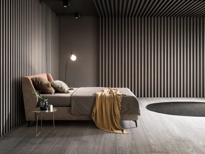 Letto matrimoniale in tessuto con testiera Hug di Bside