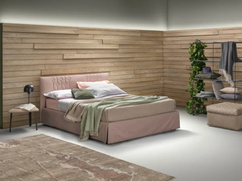 Letto moderno in tessuto con testiera Loop di Bside