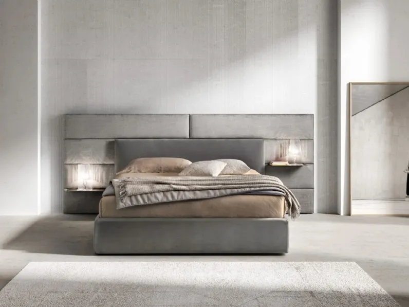 Letto in tessuto imbottito con testiera Match Programm di Bside