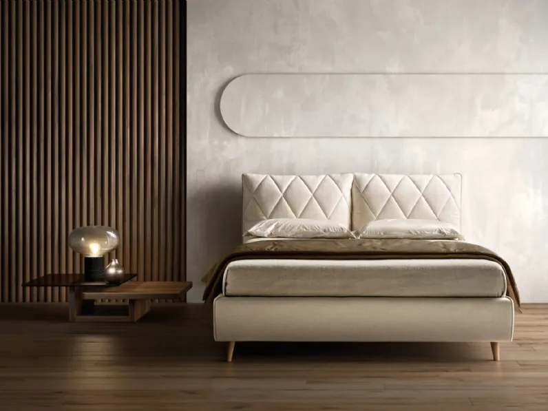 Letto imbottito con testiera trapuntata regolabile Soft di Bside