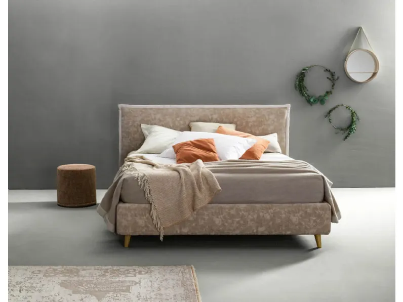 Letto matrimoniale in tessuto con testiera Truss di Bside