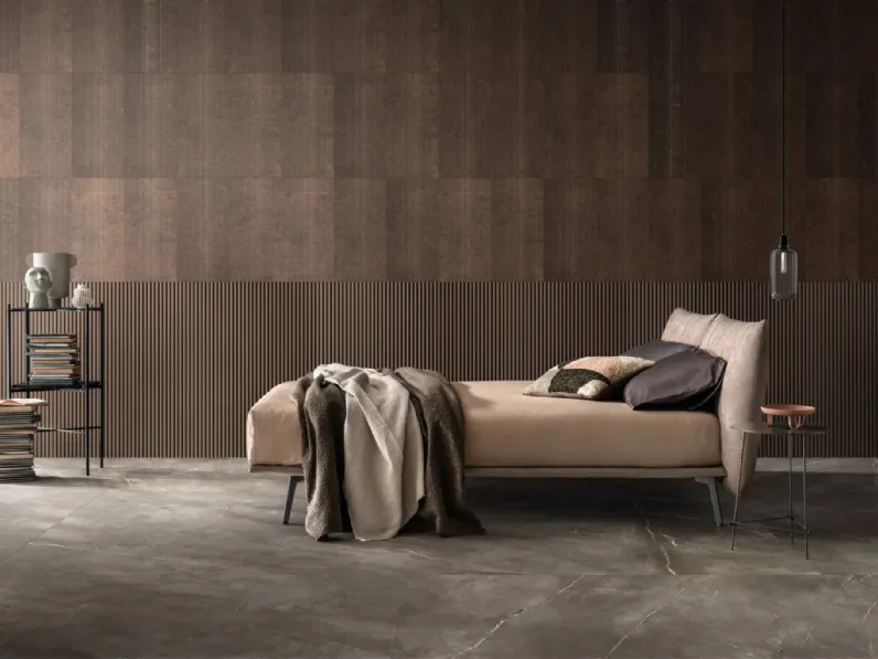 Letto matrimoniale in tessuto con testiera Warp di Bside