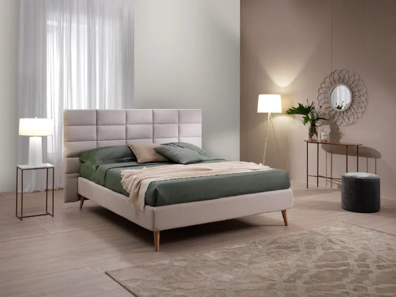 Letto Burton Twenty con box contenitore e testiera trapuntata di San Lorenzo