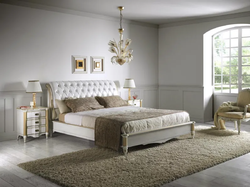 Letto classico in pelle Night Collection 04 di Busatto
