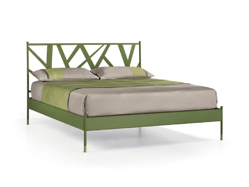 Letto con testiera intrecciata Bamboo di Cantori