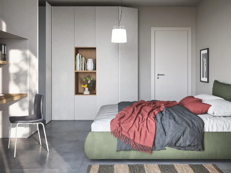 Letto in tessuto imbottito con box contenitore Thika di Cinquanta3