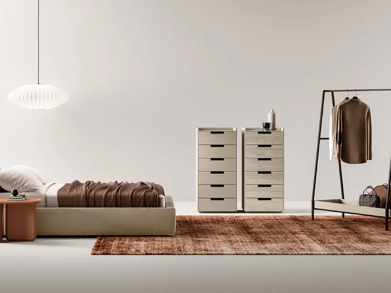 Letto Dalia in ecopelle con box contenitore di Cinquepuntozero