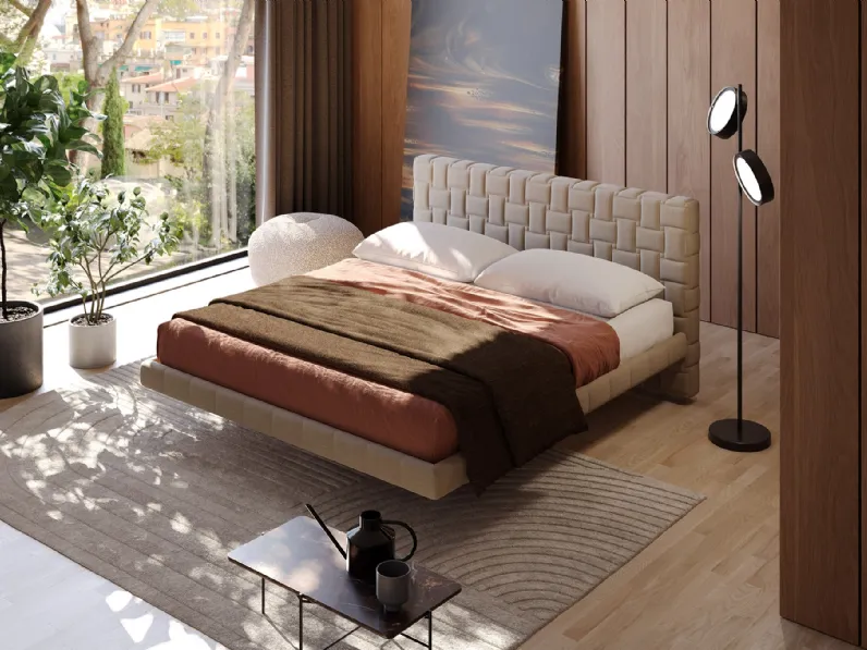 Letto imbottito con contenitore Cocos di Milano Bedding