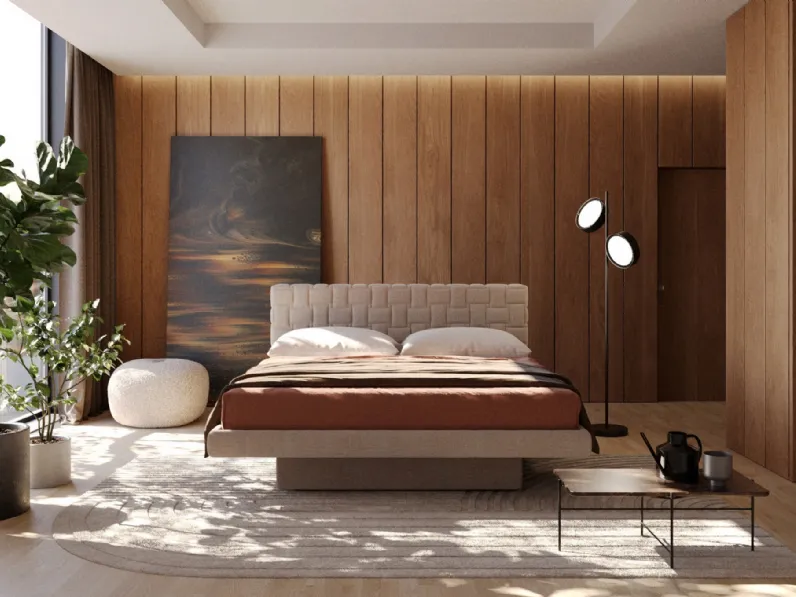 Letto imbottito con contenitore Cocos di Milano Bedding