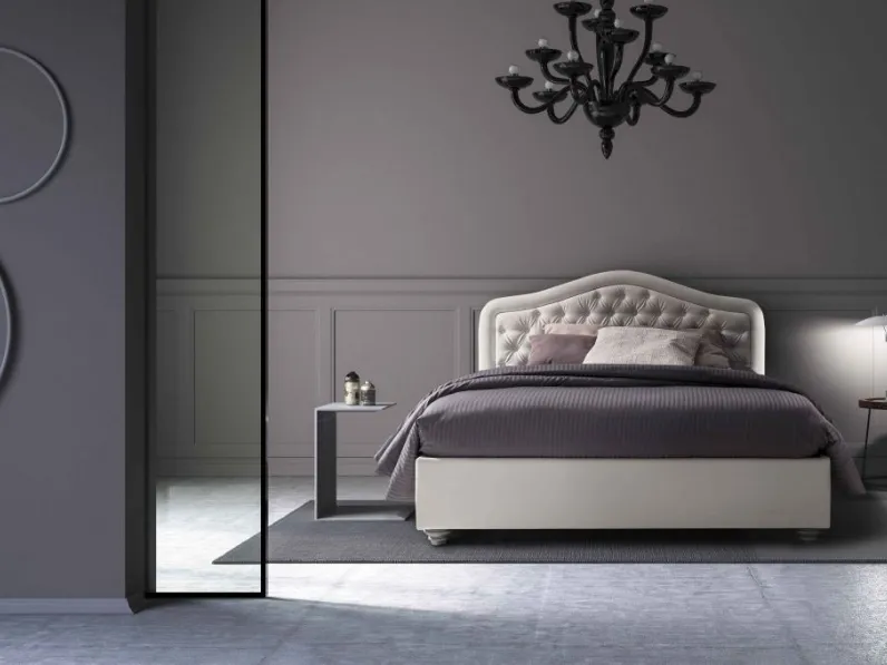 Letto con testiera sagomata e trapuntata Impero di Confort Line