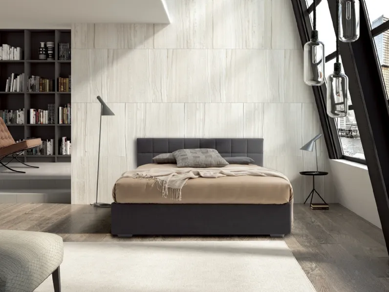 Letto con testiera trapuntata Quadro di Confort Line