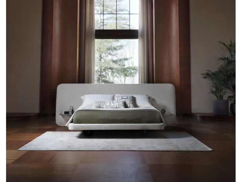 Letto con testiera in tessuto imbottito Nube di Conte