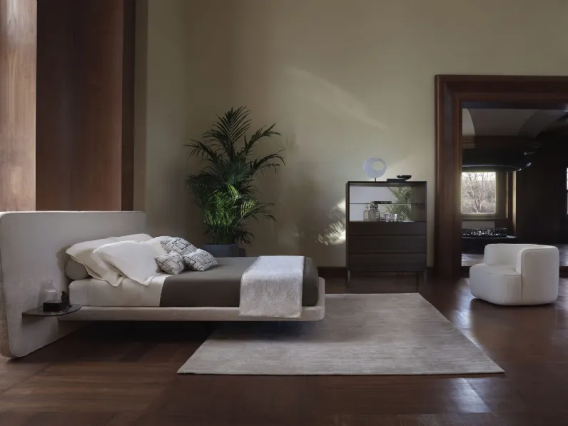 Letto con testiera in tessuto imbottito Nube di Conte