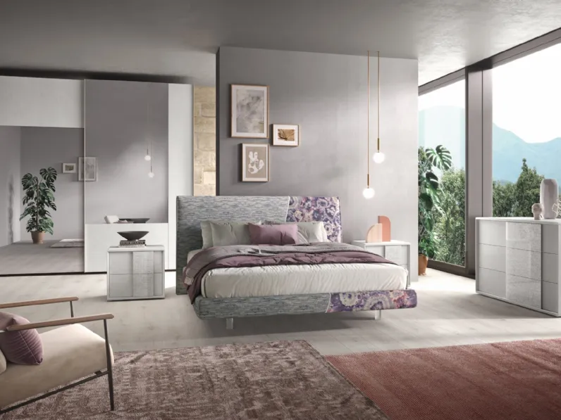 Letto in tessuto con testiera Composizione 02 di Corso 11