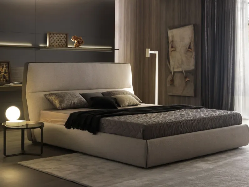 Letto in tessuto imbottito con box contenitore Cosy di Misuraemme