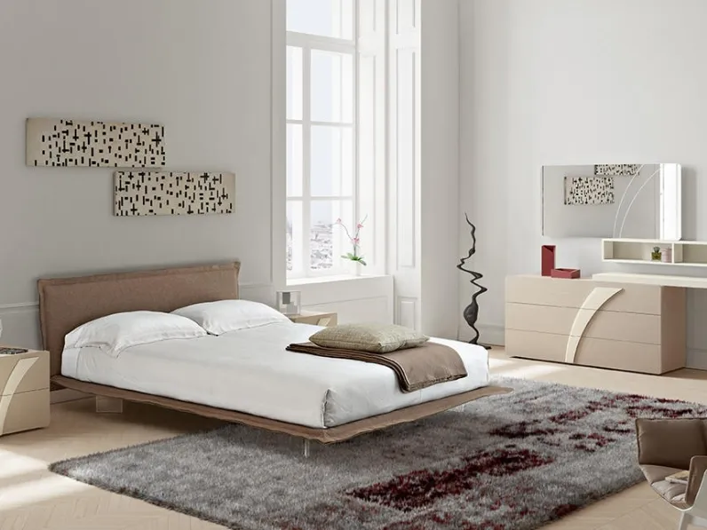 Letto in tessuto con piedini trasparenti Armony di Dal Cin