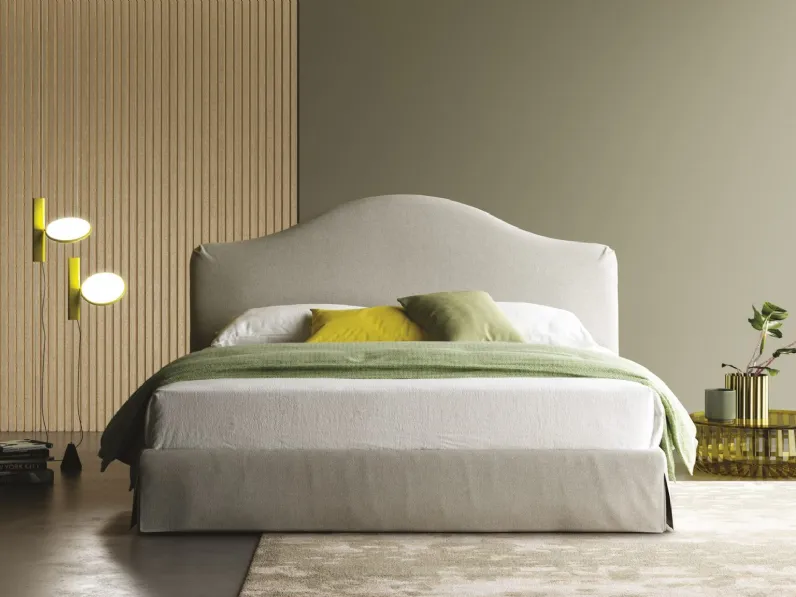 Letto Dalia con testiera sagomata e box contenitore di Biba Salotti