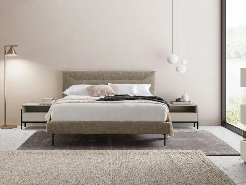 Letto matrimoniale in tessuto con testiera Sentempa di Dall'Agnese