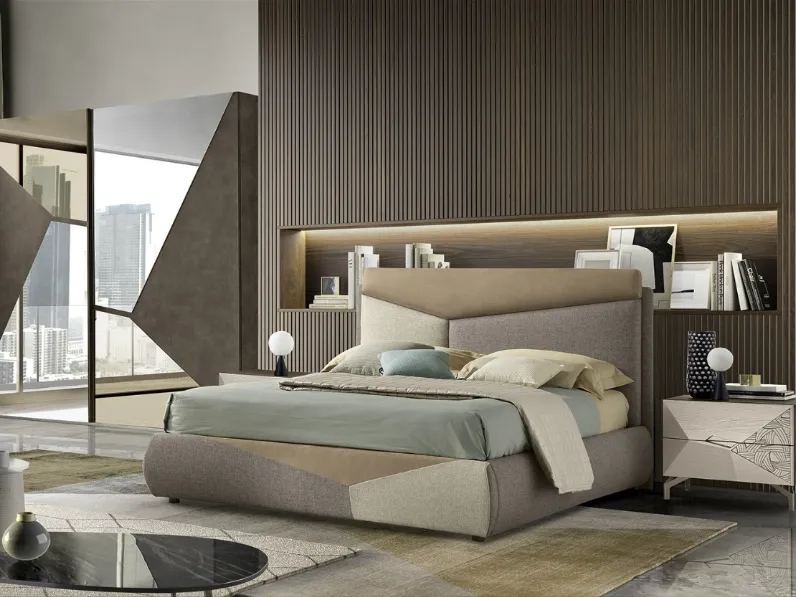 Letto in tessuto imbottito Cube di RTL Mobili